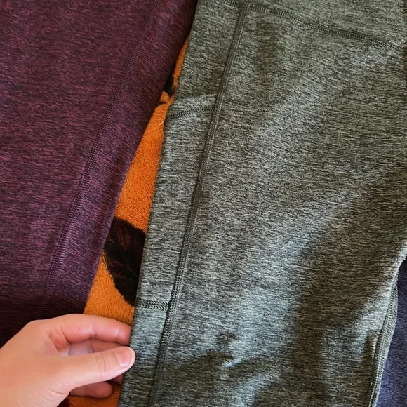 3 aerie fleece feel lined pocket leggings - Picture 2 of 3